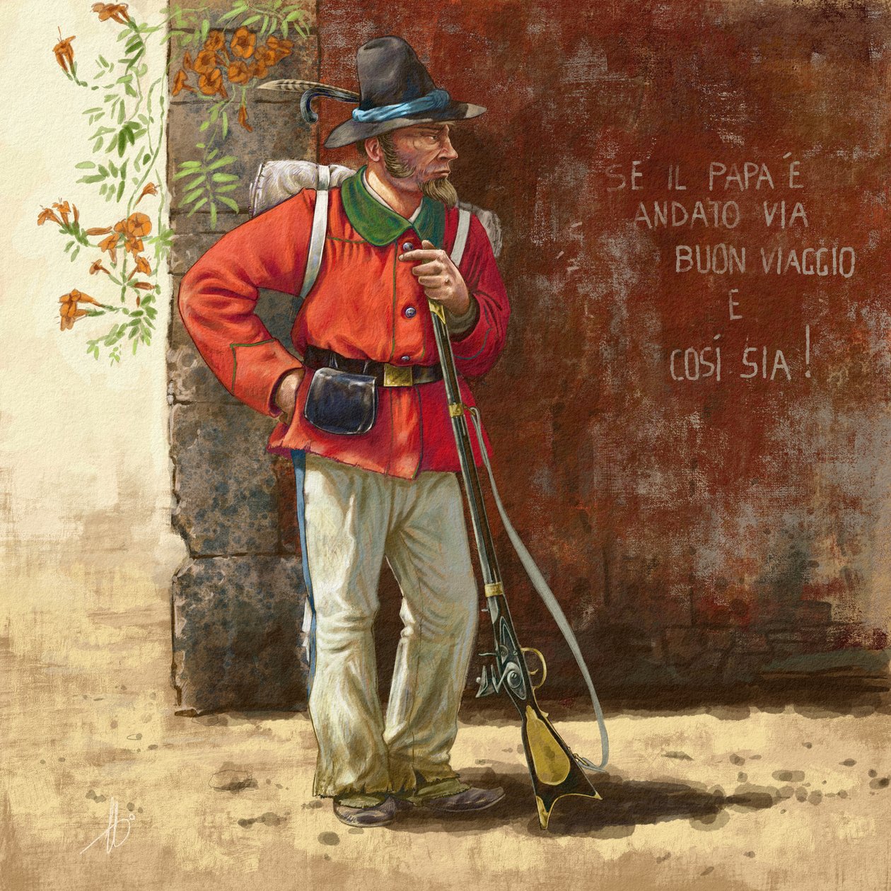 Rooman tasavallan Garibaldin vapaaehtoinen tekijältä Alessandro Lonati