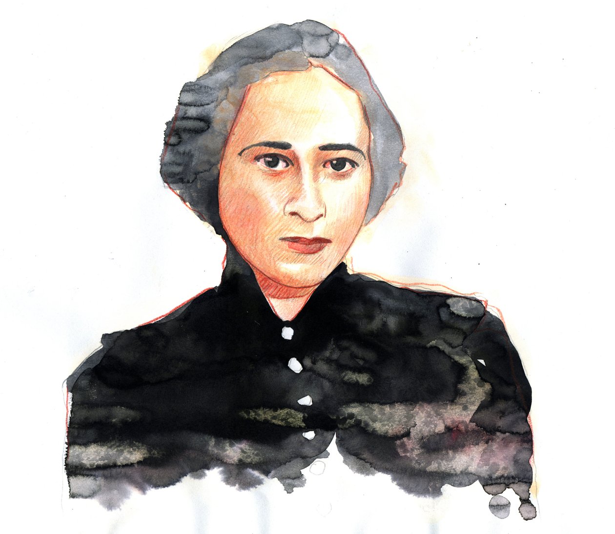 Hannah Arendt (1906-1975), saksalainen politologi ja filosofi, amerikkalainen kansalaisuus - kuvitus: Alessandro Lonati tekijältä Alessandro Lonati