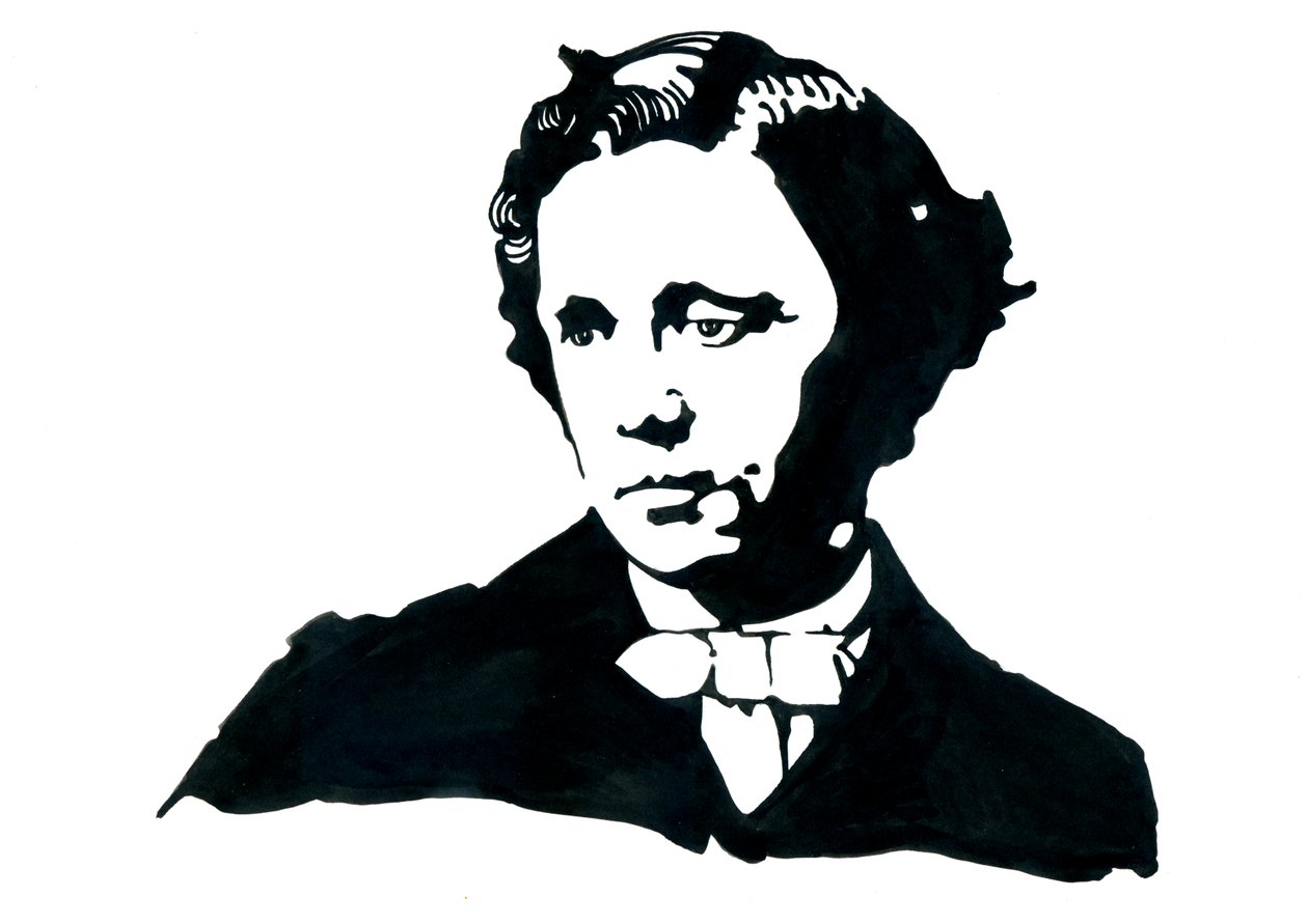 Lewis Carroll, englantilainen kirjailija - muotokuva Lewis Carrollista (Charles Lutwidge Dodgson tekijältä Alessandro Lonati