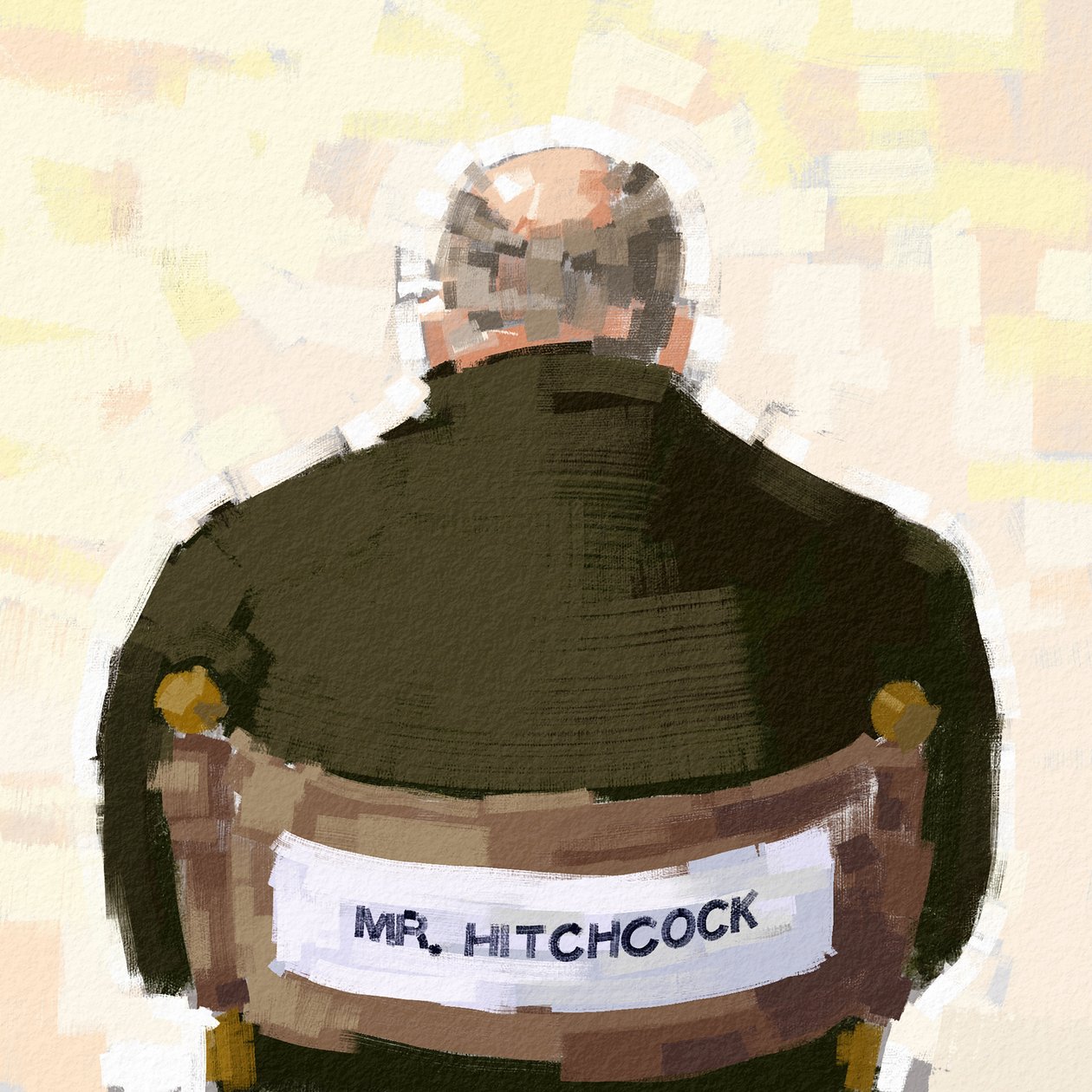 Portretul regizorului Alfred Hitchcock, 2023 (ilustrare) finlandez tekijältä Alessandro Lonati