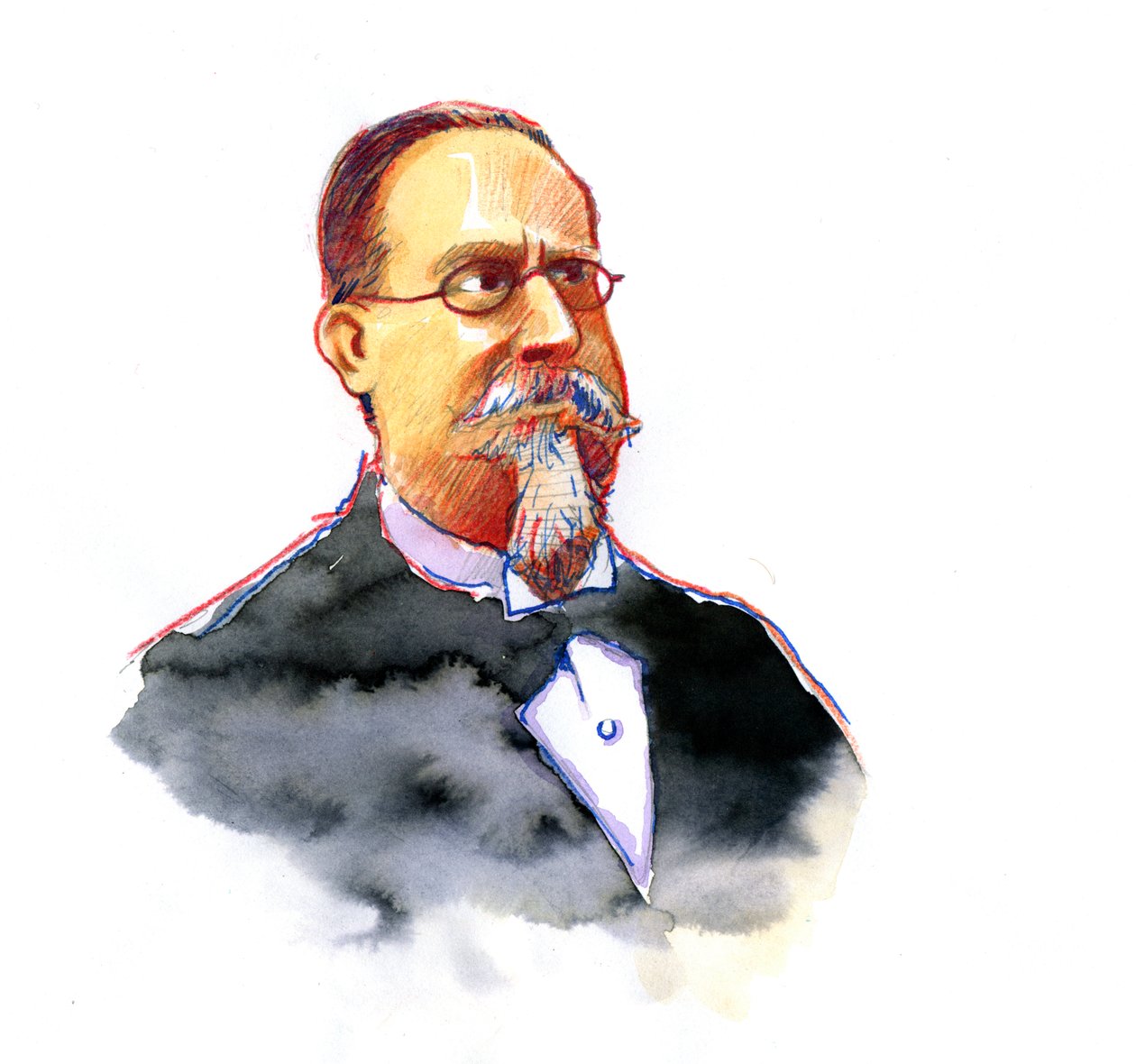 Cesare Lombroson muotokuva (1835-1909), Italian kriminologian koulun perustaja (Cesare Lombroson muotokuva italialainen kriminologi ja lääkäri, Italian positivistisen kriminologian koulun perustaja) tekijältä Alessandro Lonati