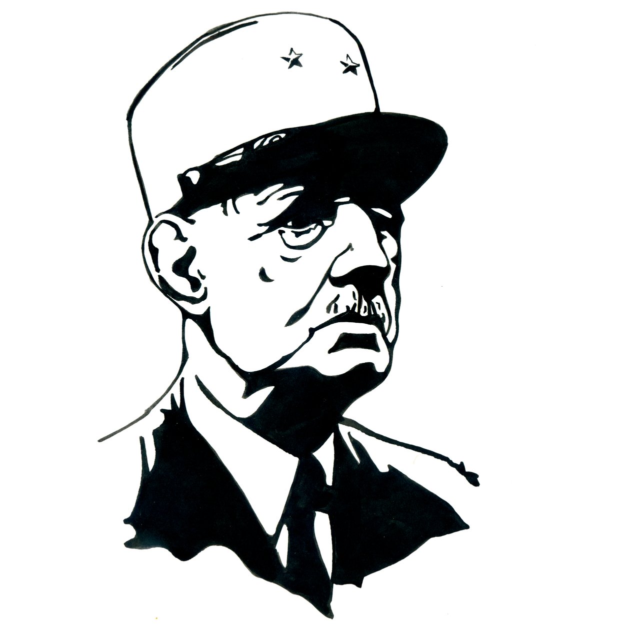 Kenraali Charles de Gaullen (1890-1970) muotokuva tekijältä Alessandro Lonati