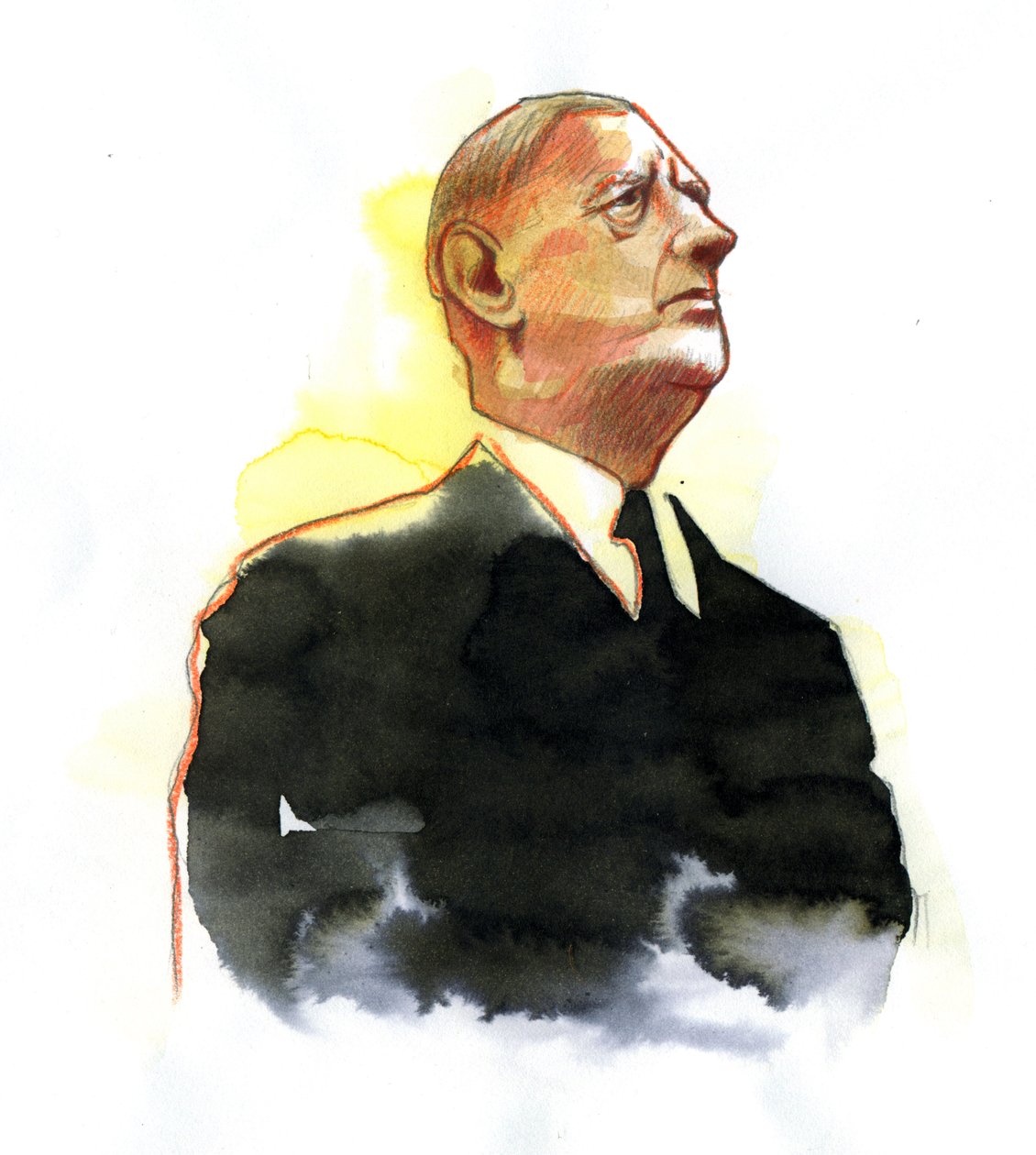 Kenraali Charles de Gaullen (1890-1970) muotokuva Presidentti 1961 tekijältä Alessandro Lonati