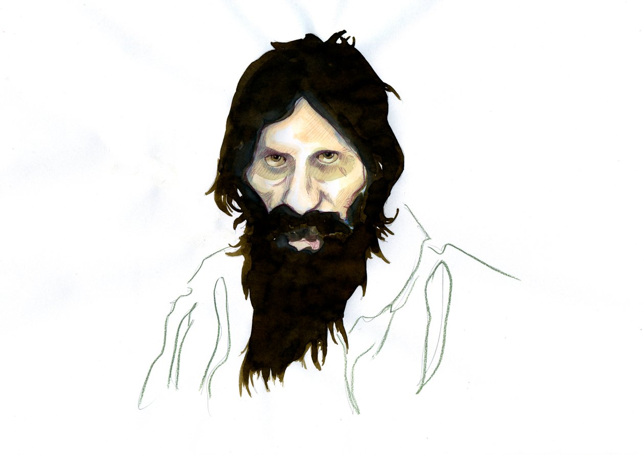 Muotokuva Grigori Jefimovitš Rasputinista (Rasputin tekijältä Alessandro Lonati