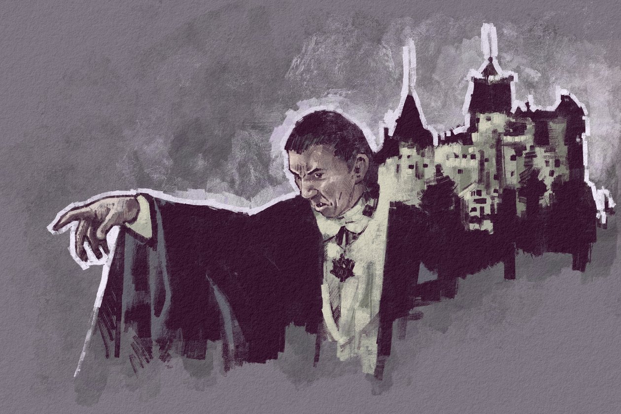 Unkarilaisen näyttelijän Bela Lugosin muotokuva kreivi Draculana (kuva) tekijältä Alessandro Lonati