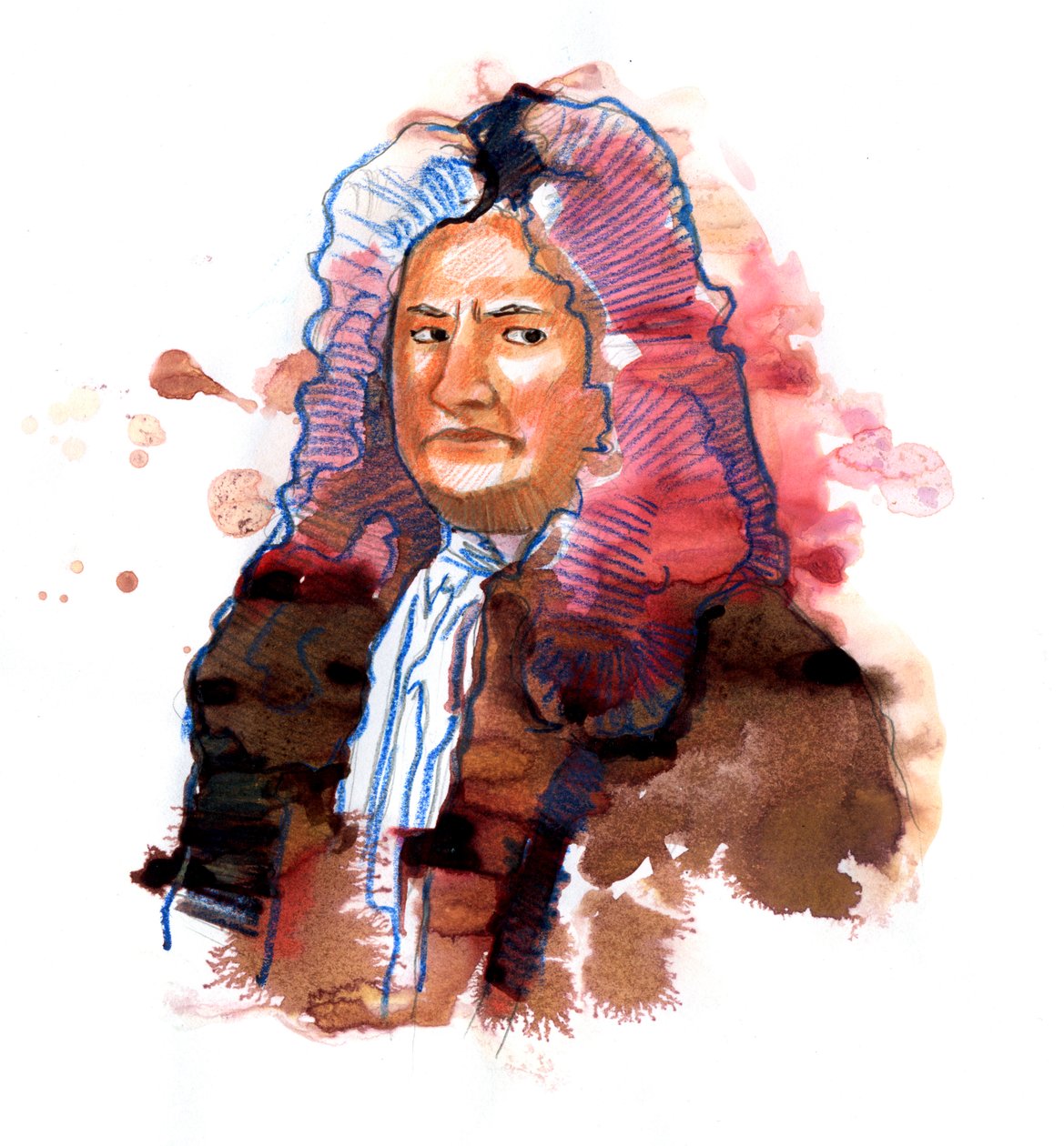 Muotokuva Isaac Newtonista (1642-1727), filosofi, matemaatikko, fyysikko, alkemisti, tähtitieteilijä ja teologi (Isaac Newtonin muotokuva englantilainen fyysikko ja matemaatikko) tekijältä Alessandro Lonati