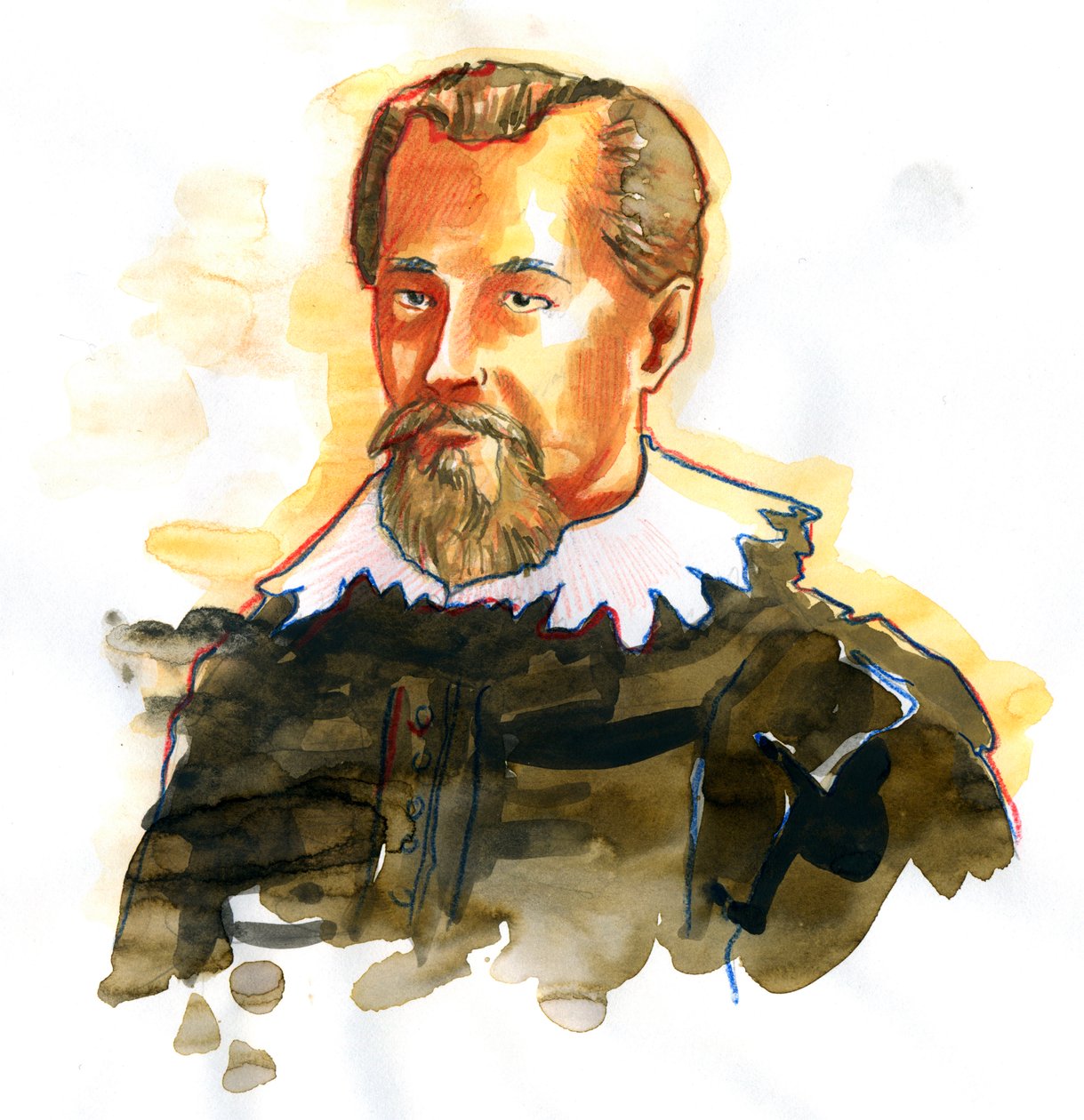 Johannes Keplerin (tai Kepplerin) (1571-1630) muotokuva (saksalaisen matemaatikon, tähtitieteilijän ja astrologin Johannes Keplerin muotokuva) tekijältä Alessandro Lonati