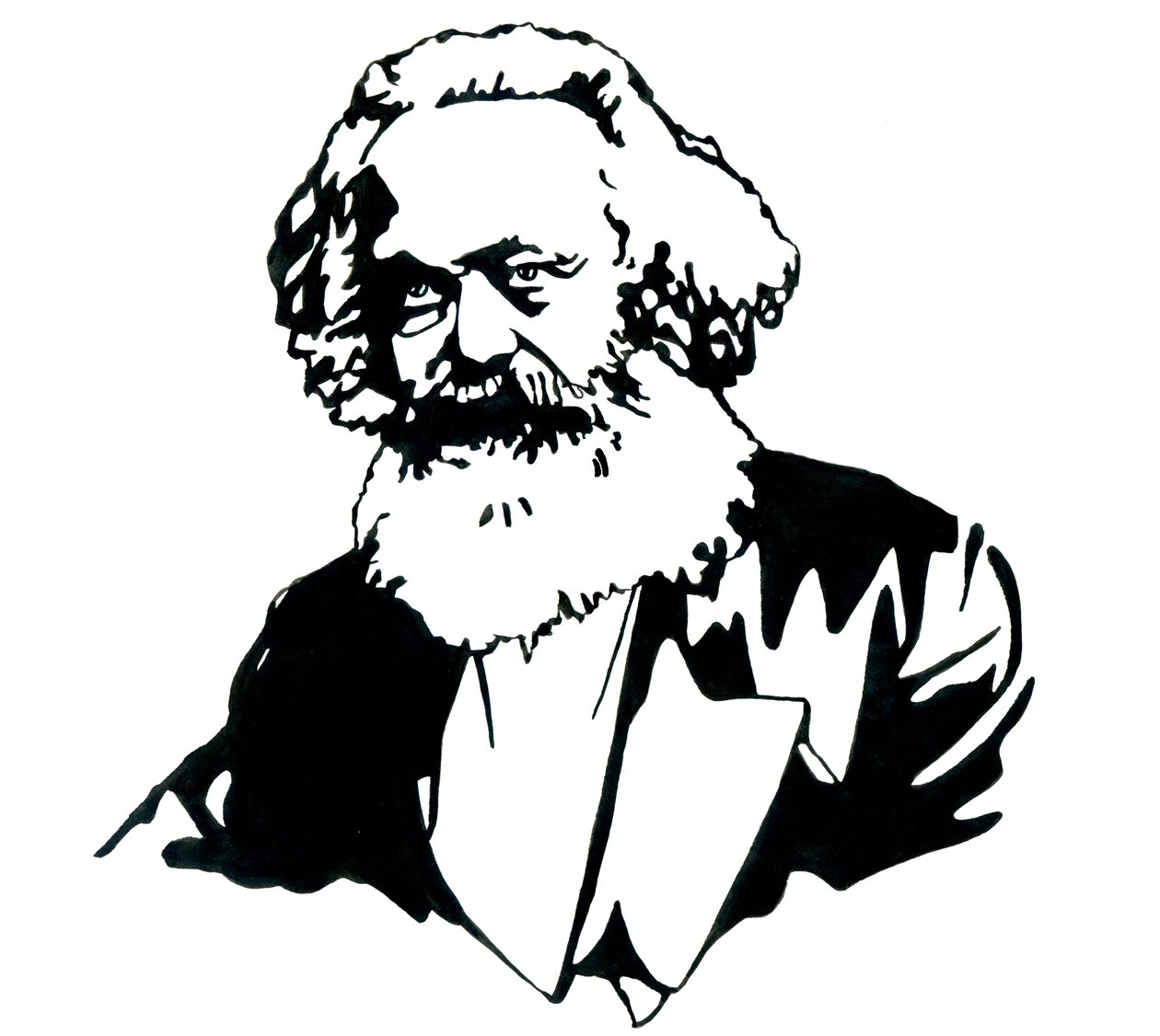 Muotokuva Karl Marxista (1818-1883), filosofista ja politiikan teoreetikko tekijältä Alessandro Lonati