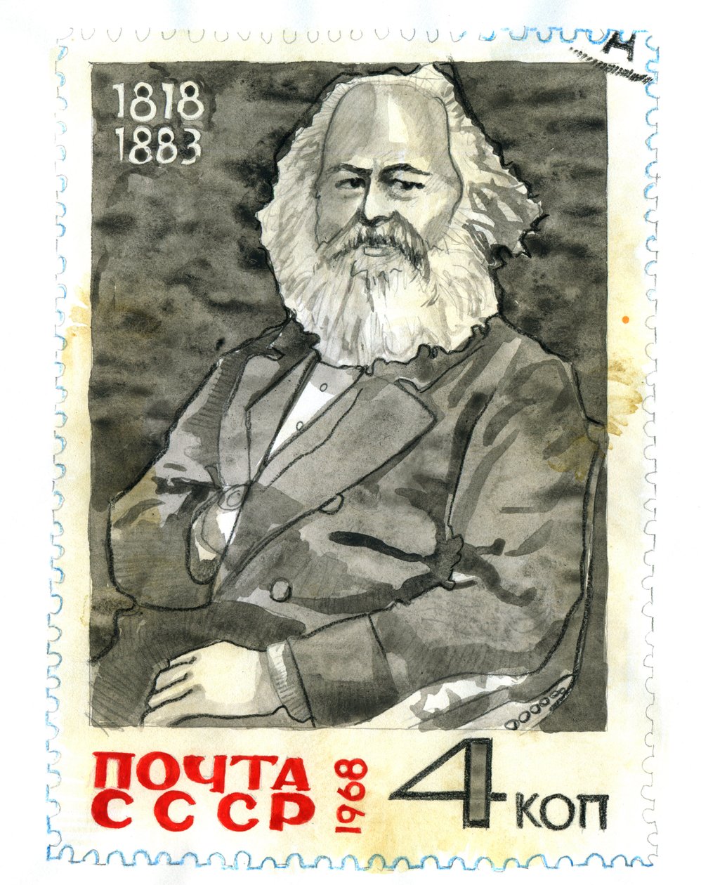 Portretul lui Karl Marx (1818-1883), filozof și teoretician politic finlandez tekijältä Alessandro Lonati