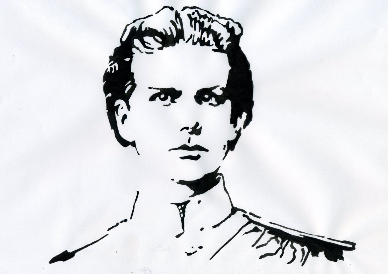 Ludvig II de Bavieren muotokuva (Ludwig Otto Friedrich Wilhelm von Wittelsbach tekijältä Alessandro Lonati