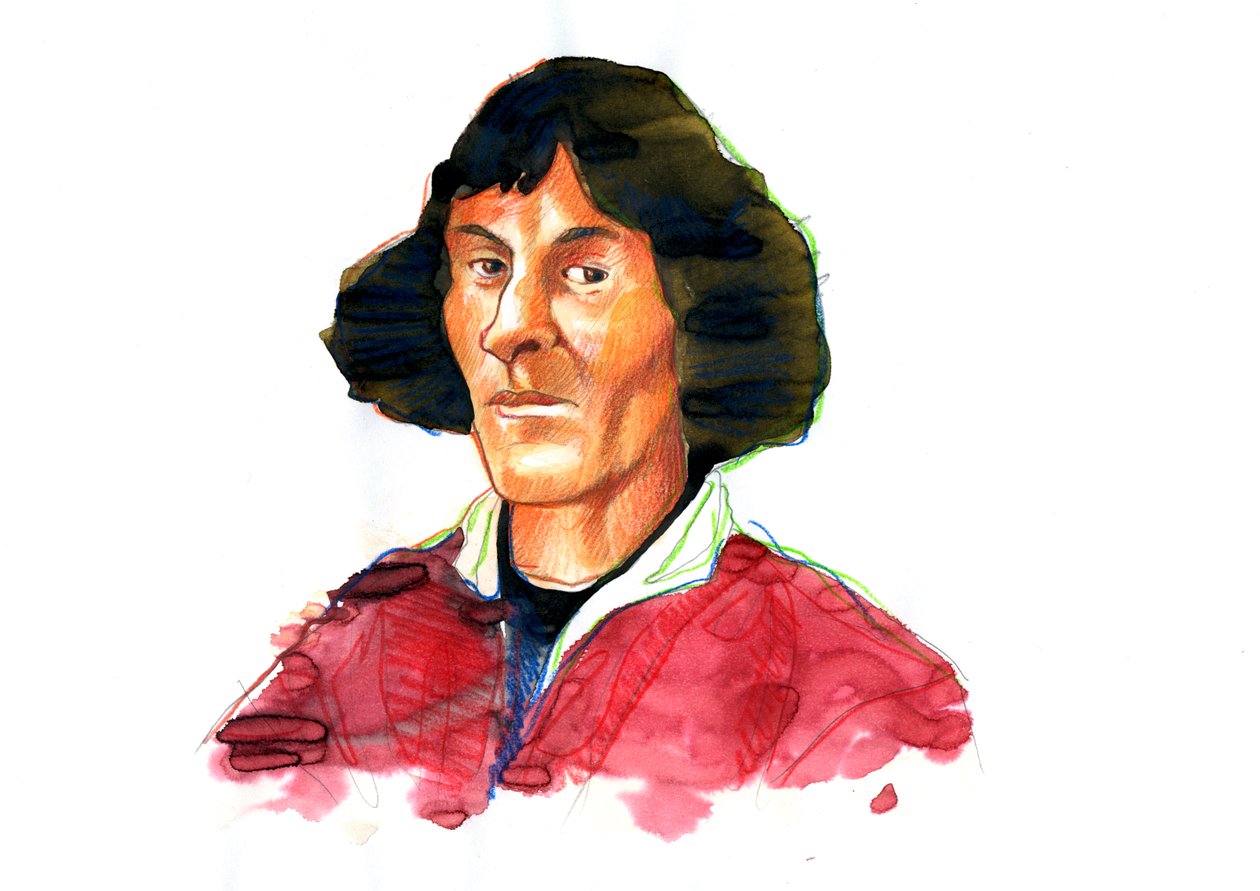 Nikolai Kopernikuksen muotokuva ((Nicolaus Copernicus tekijältä Alessandro Lonati