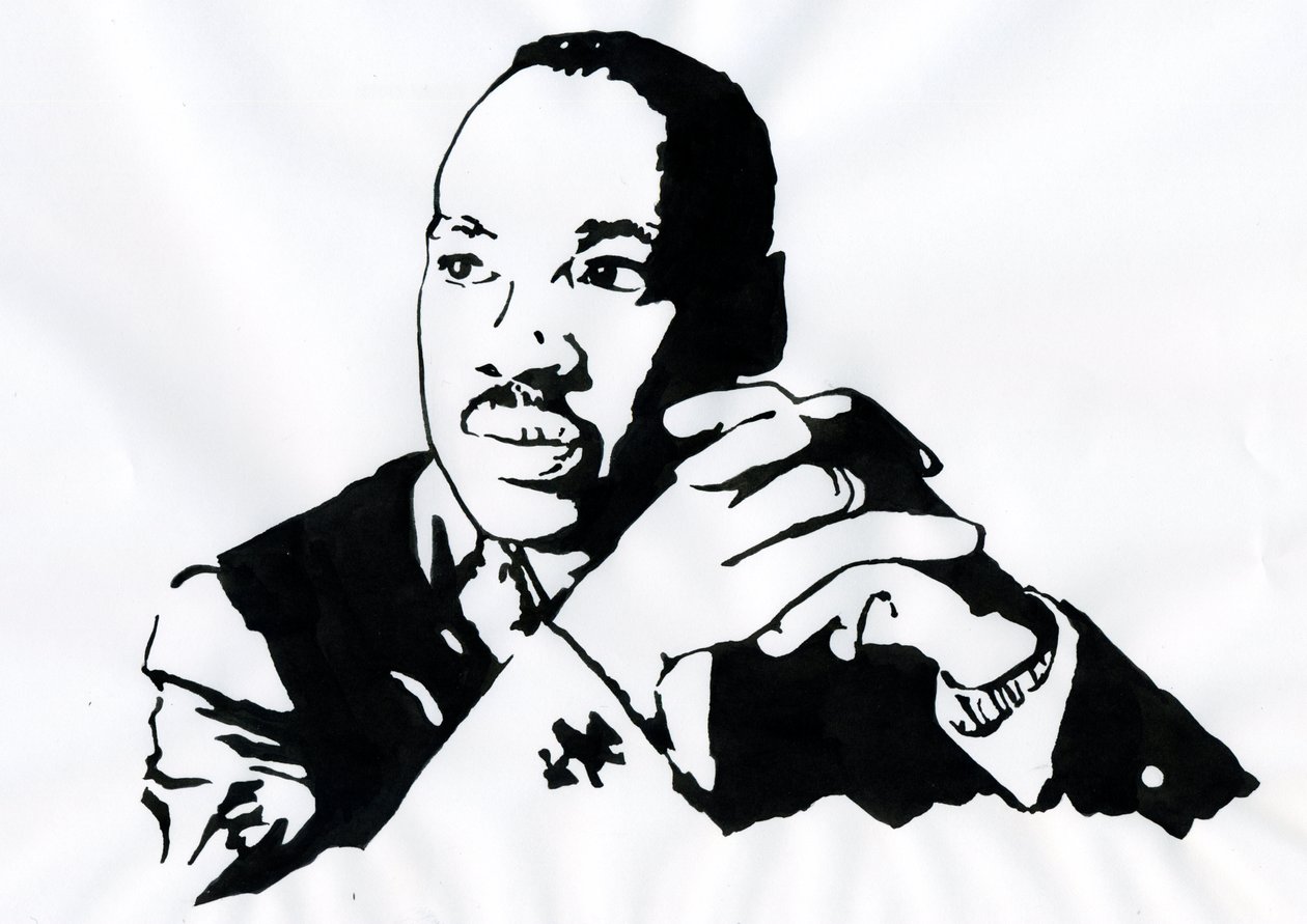 Pastori Martin Luther Kingin (1929-1968) muotokuva tekijältä Alessandro Lonati