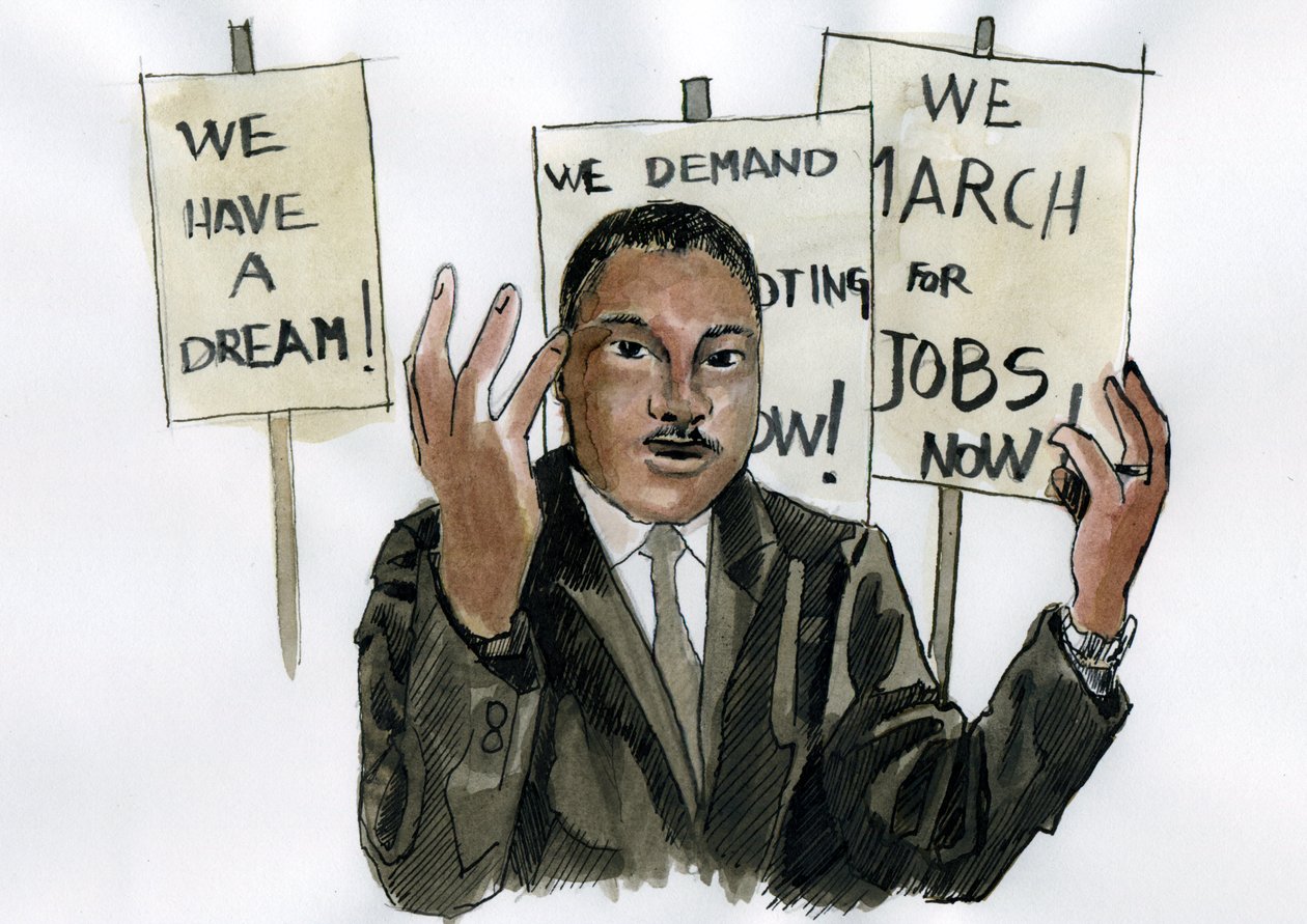 Retrato do pastor Martin Luther King (impressão) finlandês tekijältä Alessandro Lonati