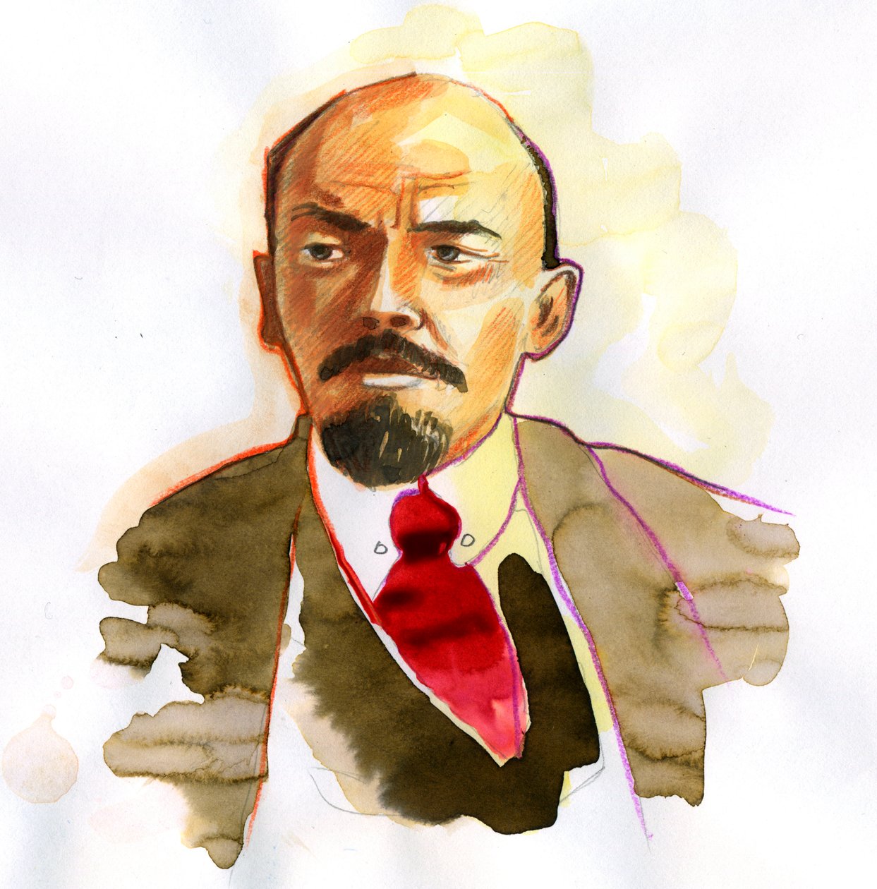 Muotokuva Vladimir Leninistä (Lenin) (1870-1924), venäläinen poliitikko ja vallankumouksellinen tekijältä Alessandro Lonati