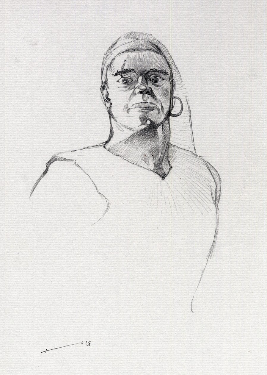 Muotokuva merirosvosta (yksityismies) tai merimiehen rintakuva. Piirustus Alessandro Lonati tekijältä Alessandro Lonati