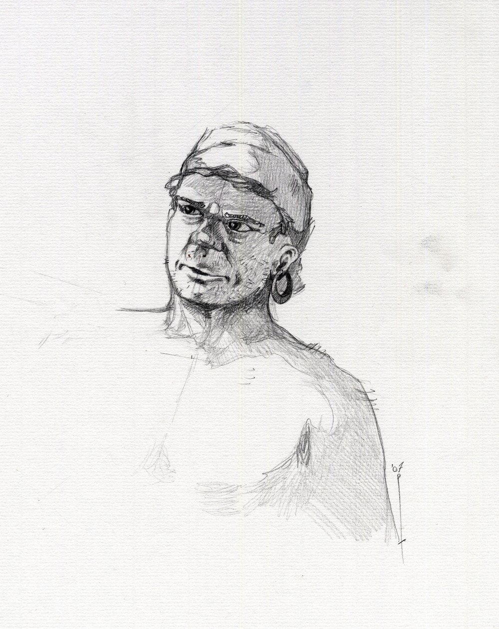 Muotokuva merirosvosta (yksityismies) tai merimiehen rintakuva. Piirustus Alessandro Lonati. tekijältä Alessandro Lonati