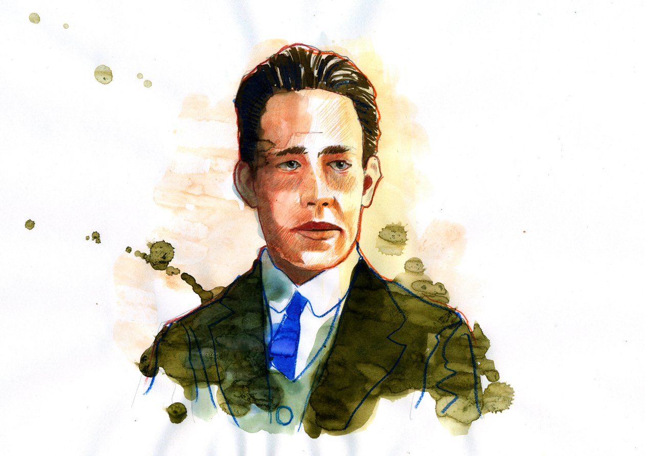 Tanskalaisen atomi- ja ydinfyysikon Niels Bohrin (1885-1962) muotokuva (tanskalainen fyysikko Niels Bohr) Kuvitus: Alessandro Lonati tekijältä Alessandro Lonati