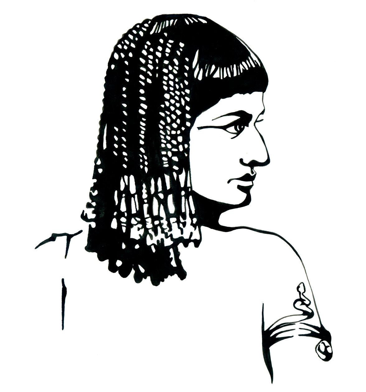 Egyptin kuningatar Kleopatra VII Thea Philopator (69-30 eKr.) muotokuva tekijältä Alessandro Lonati