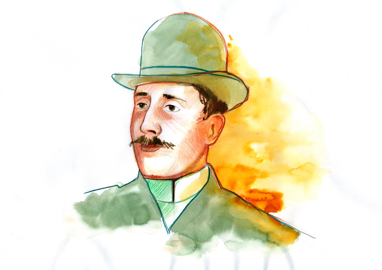 Runoilija Guillaume Apollinairen (1880-1918) muotokuva (englantilainen runoilija Guillaume Apollinaire) tekijältä Alessandro Lonati