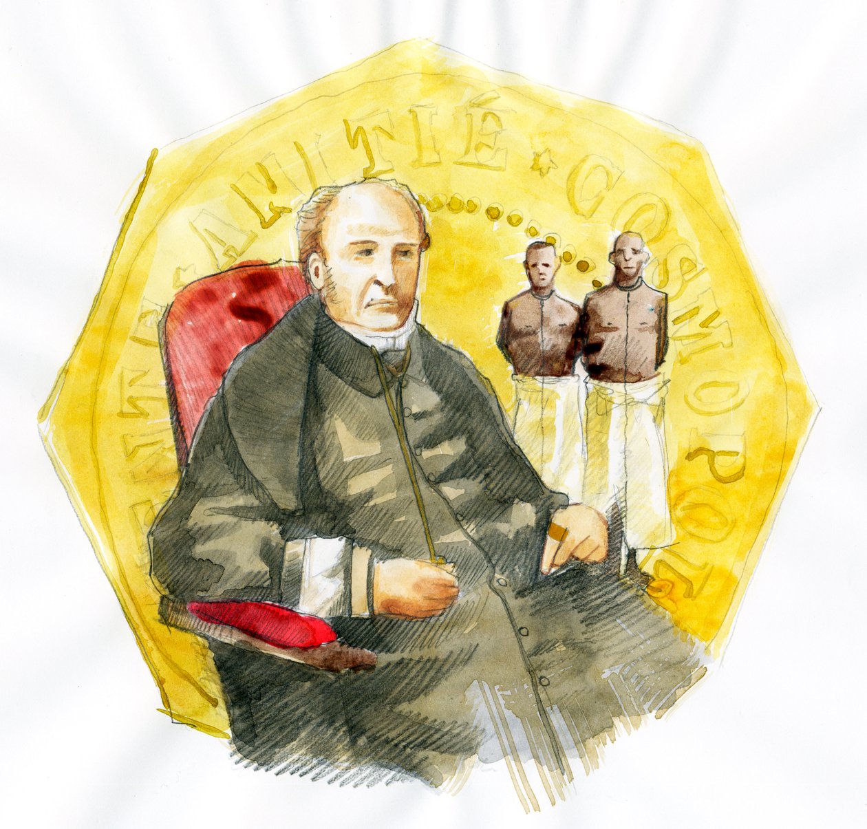 Victor Schoelcherin (1804-1893) esitys ranskalaisesta poliitikosta (ranskalaisen abolitionisti-kirjailijan Victor Schoelcherin muotokuva) Kuvitus: Alessandro Lonati tekijältä Alessandro Lonati