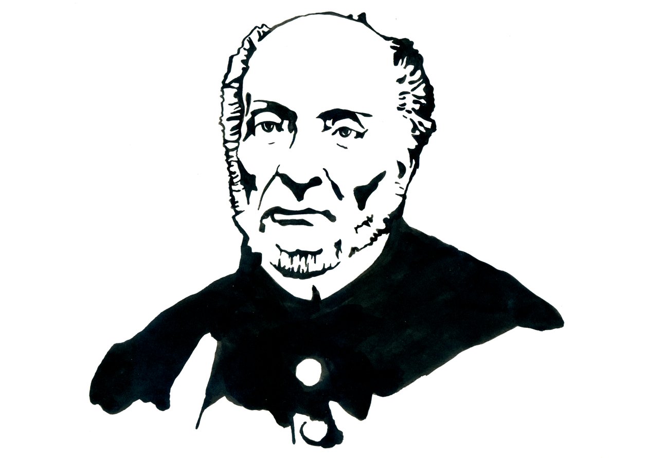 Edustus Victor Schoelcherista (1804-1893) ranskalaisesta poliitikosta, Franc Maconista, joka tunnetaan johtajista orjuuden lopullisesta poistamisesta Ranskassa (ranskalaisen abolitionisti-kirjailijan Victor Schoelcherin muotokuva). Kuvitus: Alessandro Lona tekijältä Alessandro Lonati