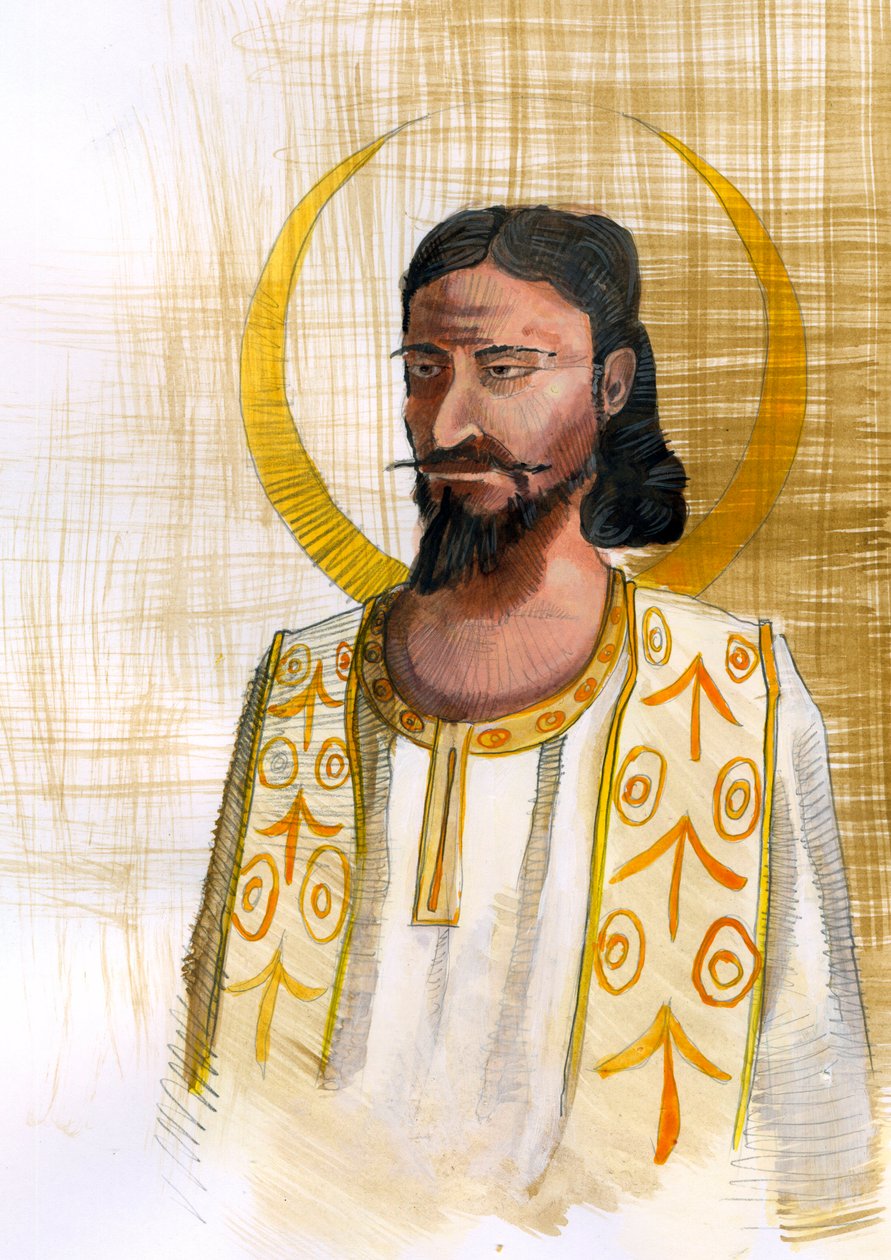 Profeetta Manin (Manes) esitys manikeismin perustajasta (216-276) (Mani-profeetan ja manikeismin perustajan muotokuva) Kuvitus: Alessandro Lonati tekijältä Alessandro Lonati