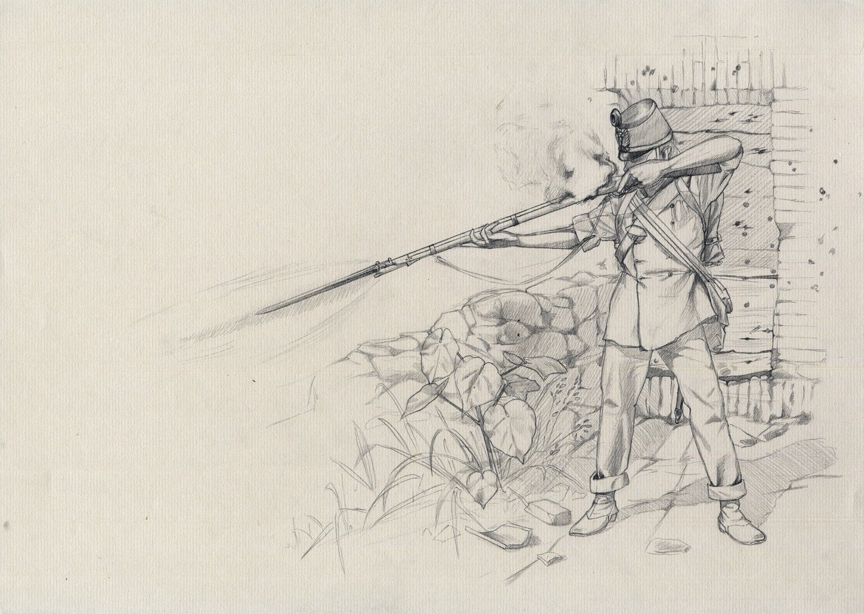 Toinen imperiumi (1852-1870): jalkaväki ampui, Itävallan armeijan sotilas, Itävalta-Unkari (Itävalta-Unkari) tekijältä Alessandro Lonati