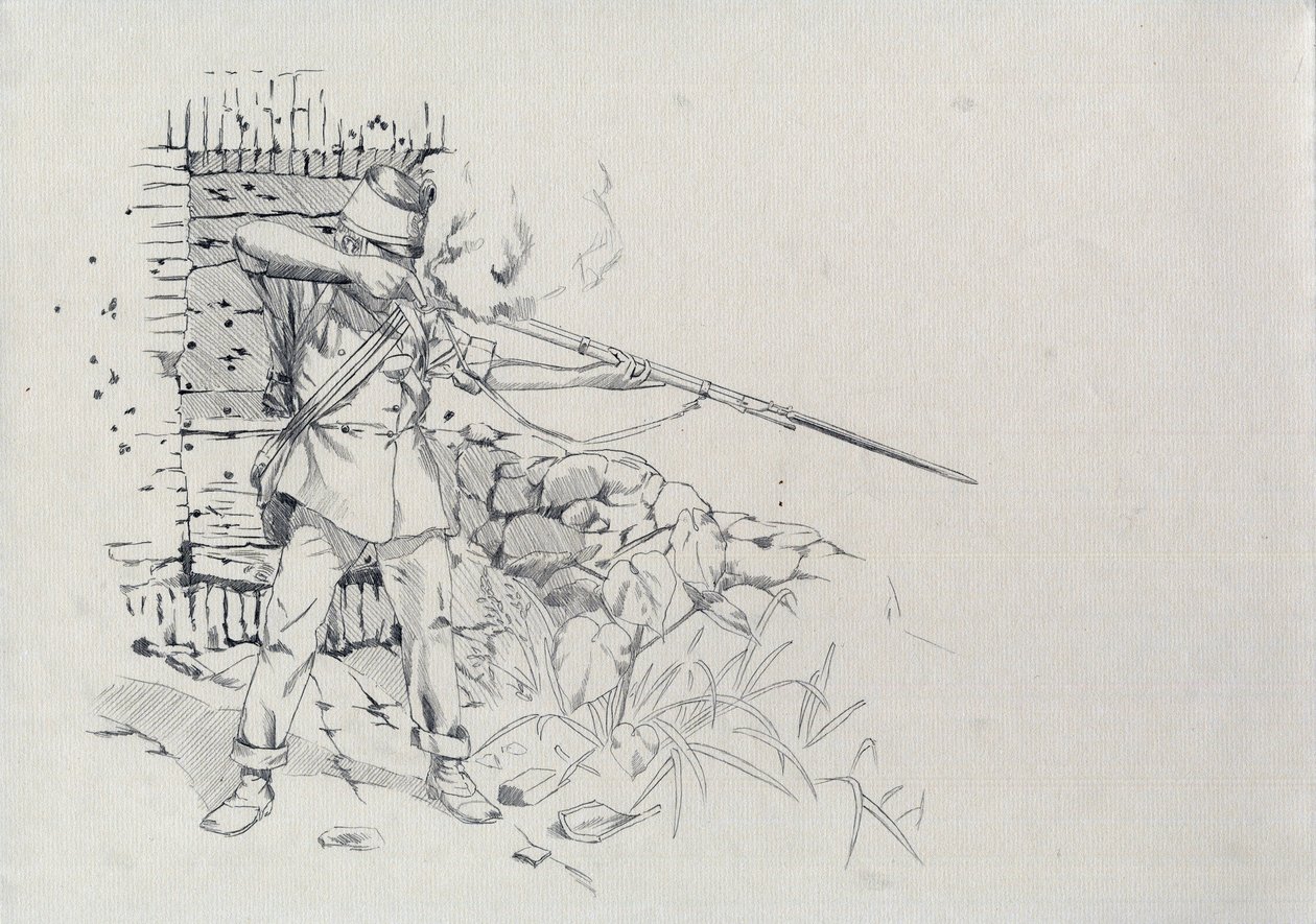 Toinen imperiumi (1852-1870): jalkaväki ampui, Itävallan armeijan sotilas, Itävalta-Unkari (Itävalta-Unkari) tekijältä Alessandro Lonati