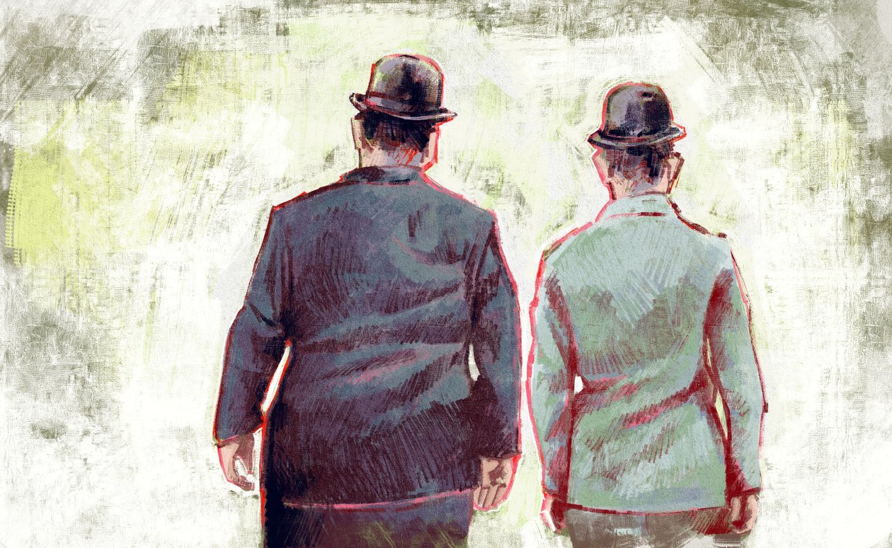 Stan Laurel ja Oliver Hardy marssivat kohti horisonttia (kuva) tekijältä Alessandro Lonati
