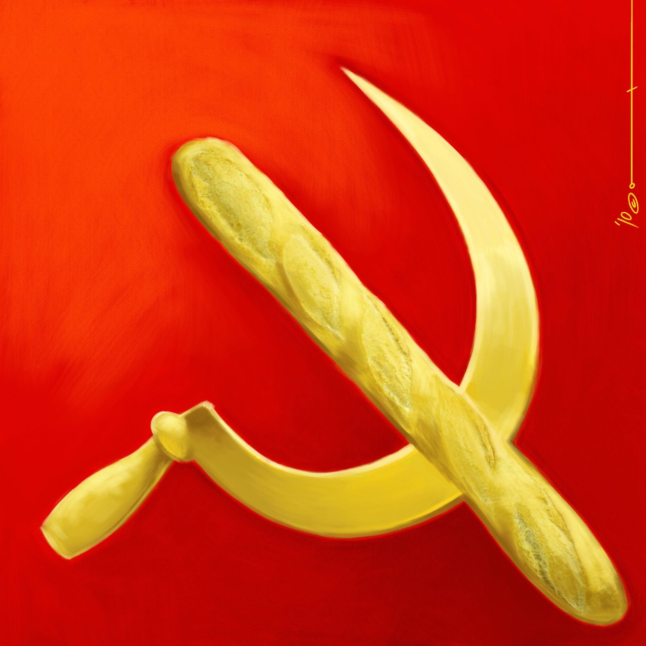 A foice e a varinha. Alegoria do comunismo na França. 2010 Desenho colorido de Alessandro Lonati.finnish tekijältä Alessandro Lonati