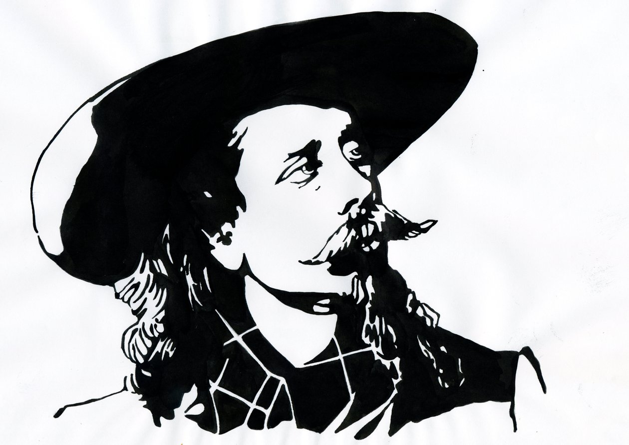 William Frederick Cody - Tunnetaan nimellä Buffalo Bill - Muotokuva Buffalo Billistä (1846-1917), eversti William Cody tekijältä Alessandro Lonati