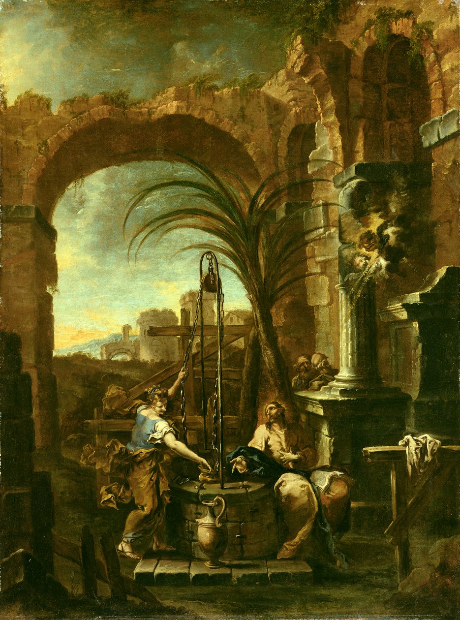 Kristus ja samarialainen nainen, 1705-1010 tekijältä Alessandro Magnasco