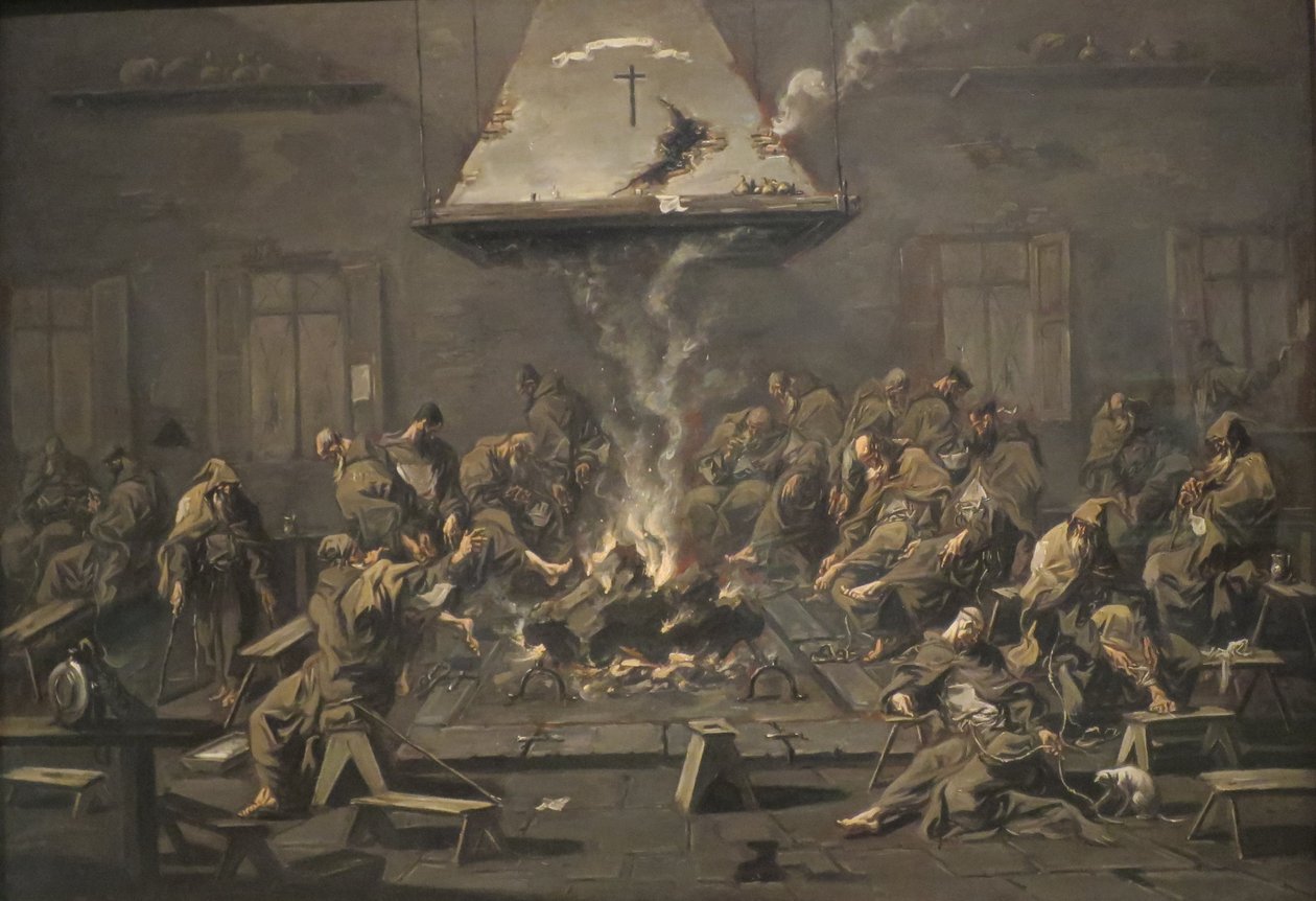 Alessandro Magnascon "Interiööri ja munkkeja", noin 1725, Norton Simon -museo tekijältä Alessandro Magnasco
