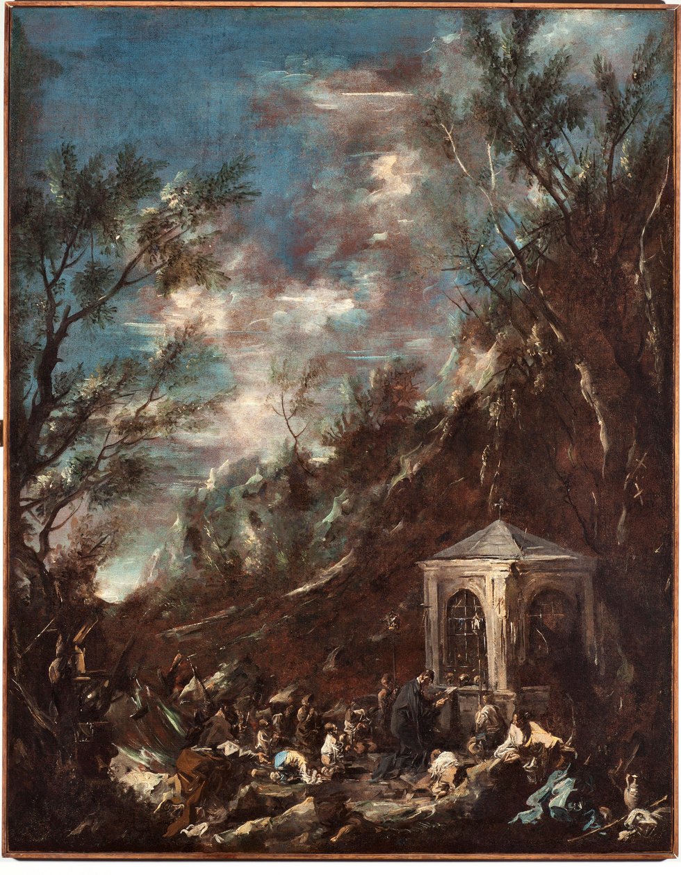 Pyhiinvaellus (Pilgrimage) -maalaus, Alessandro Magnasco eli il Lissandrino (1667-1749) tekijältä Alessandro Magnasco