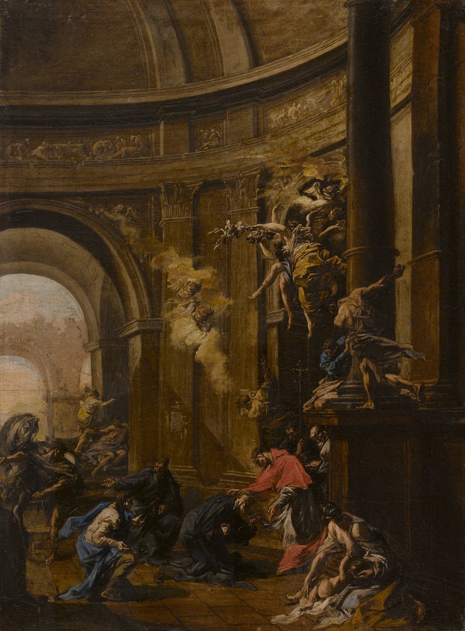 Saint Carlo Borromeo vastaanottaa Oblates tekijältä Alessandro Magnasco