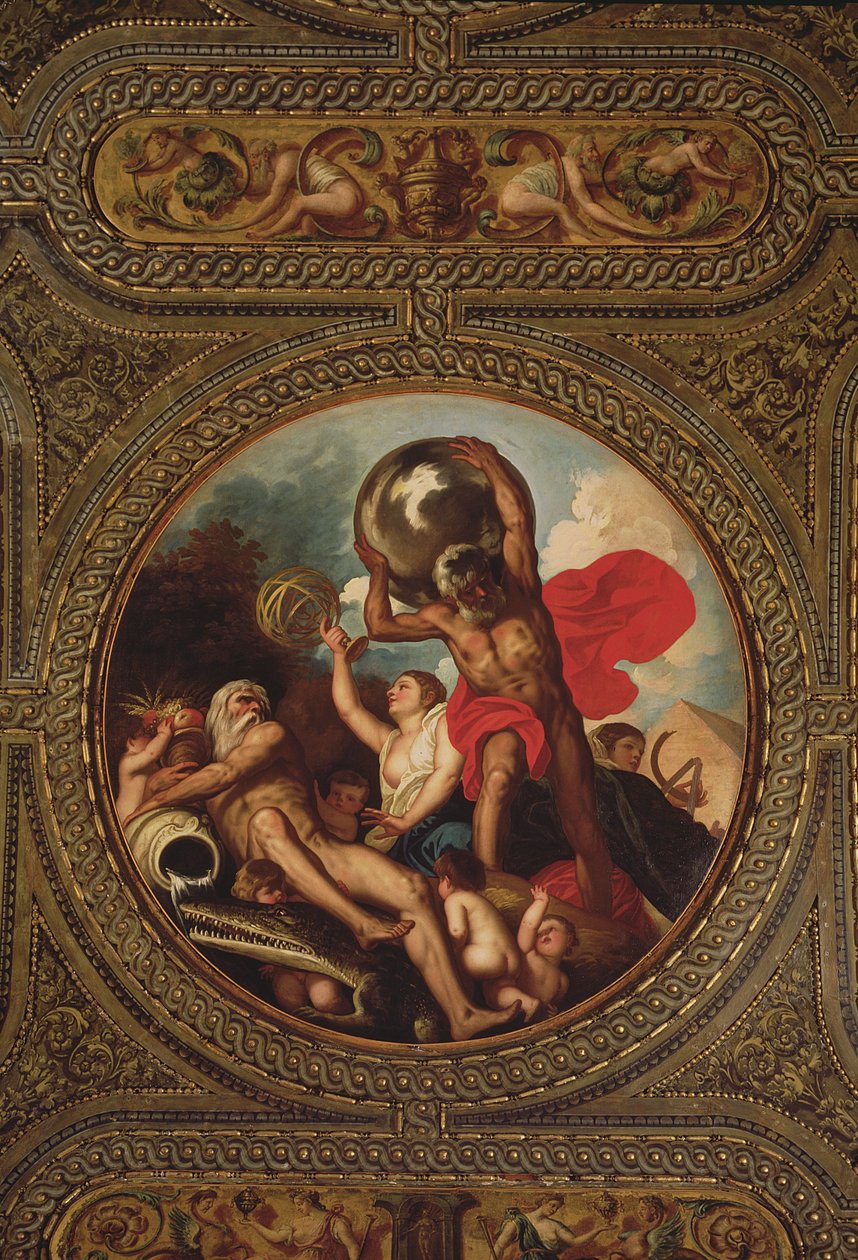 Astronomian allegooria kirjaston katosta, 1635 tekijältä Alessandro Padovanino