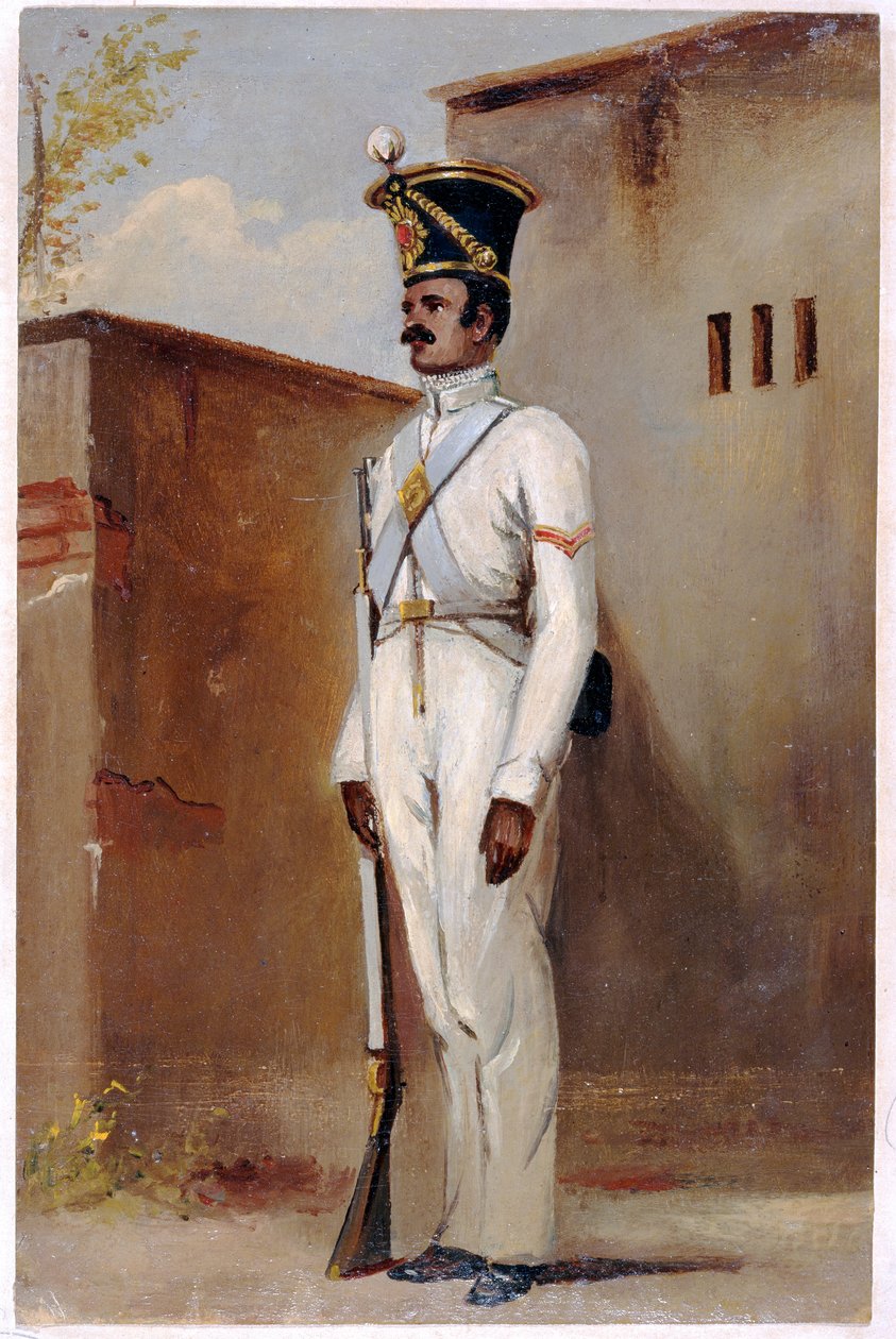 Lance Naik, 66. bengalilainen jalkaväki, 1842 (öljy paperille). tekijältä Alex Hunter
