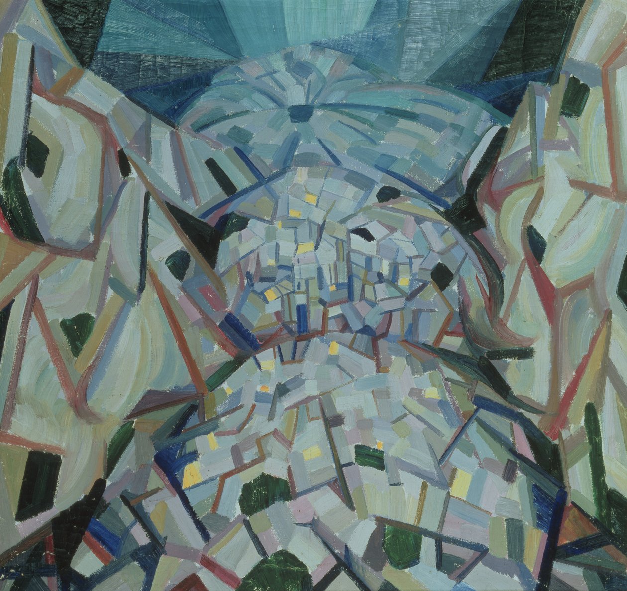 Abstrakti maisema, noin 1913-15 tekijältä Alexander Bogomazov
