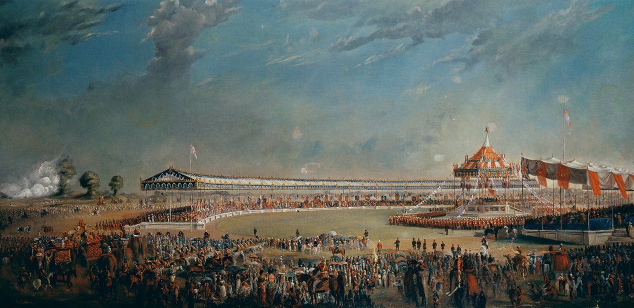 Delhi Durbar, juhla kuningatar Victorian tullessa Intian keisarinnaksi, 1877. tekijältä Alexander Caddy