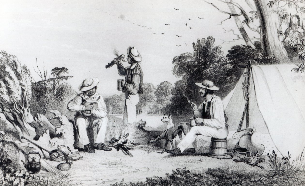 Tutkimusretkikunta etsimässä sopivaa maata lampaiden pitoa varten, noin 1847. tekijältä Alexander Denistoun Lang