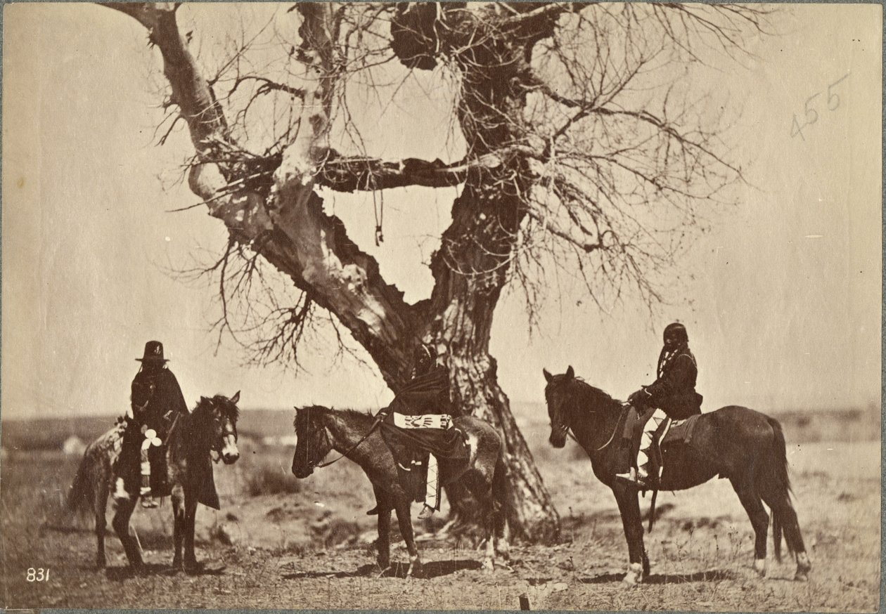 Hautaaminen, Dakota, 1868 (valokuva) tekijältä Alexander Gardner