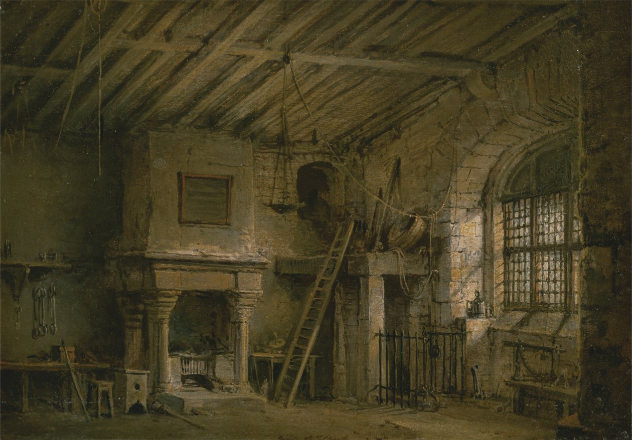 Midlothianin sydämen lavasuunnittelu; Tolbooth tekijältä Alexander Nasmyth