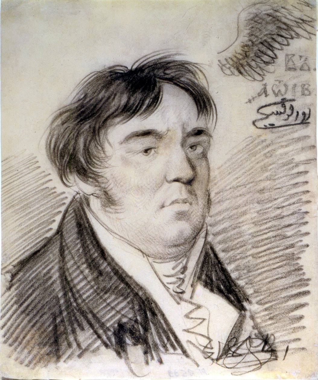Ivan Krylovin muotokuva, 1812 (lyijykynä) tekijältä Alexander Osipovich Orlowski