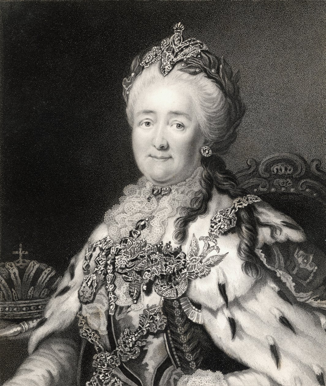 Katariina II (1729-1796) venäläinen muotokuvagalleriasta, julkaistu vuonna 1833 tekijältä Alexander Roslin