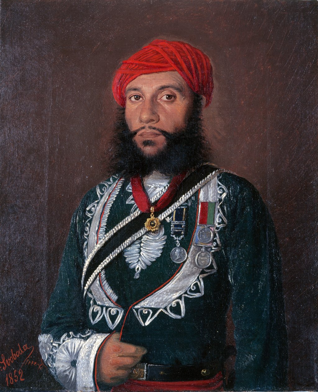 Intiaani upseeri 2. rykmentin epäsäännöllisen ratsuväen joukossa, 1852 tekijältä Alexander Sandor Svoboda