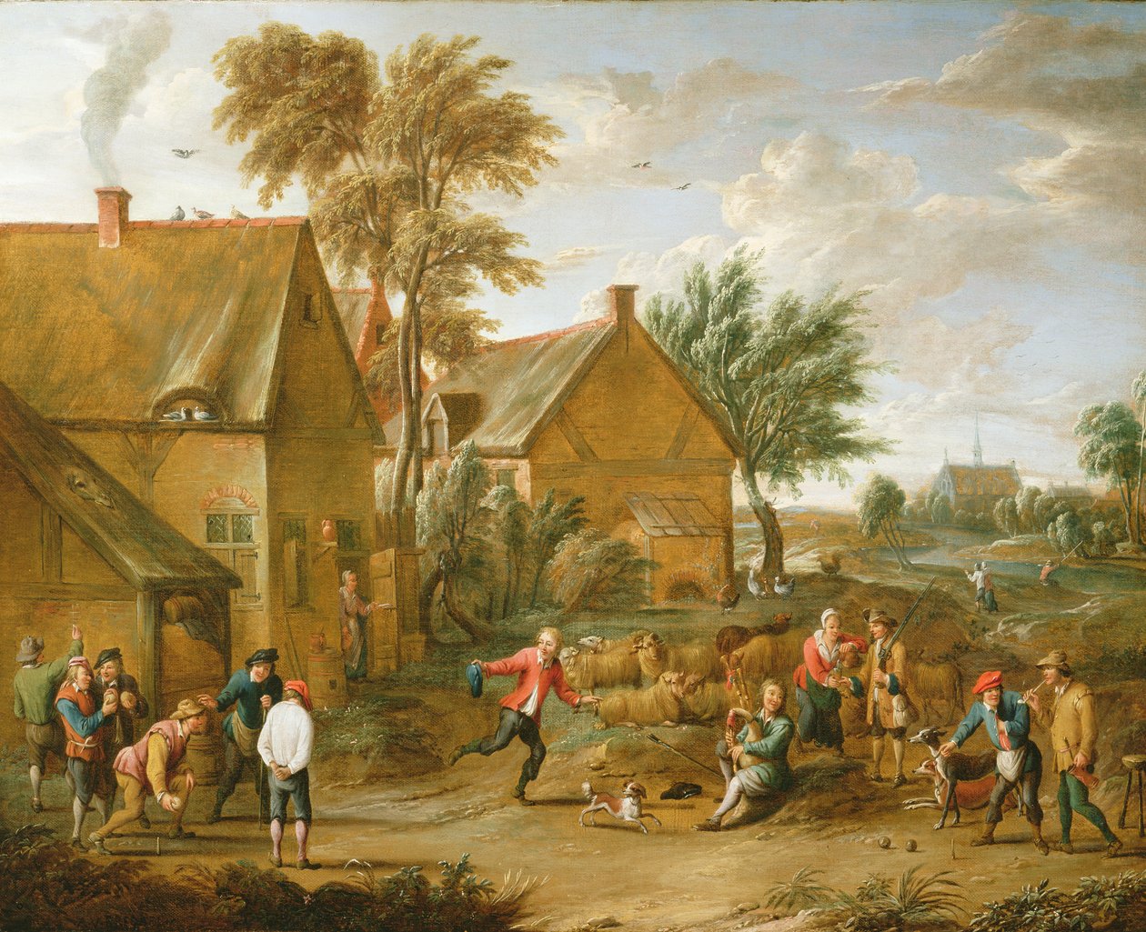 Tavernan kulhojen peli tekijältä Alexander van Bredael