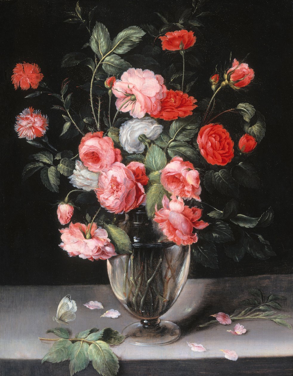 Still Life kukkia lasimaljakossa tekijältä Alexander Adriaenssen