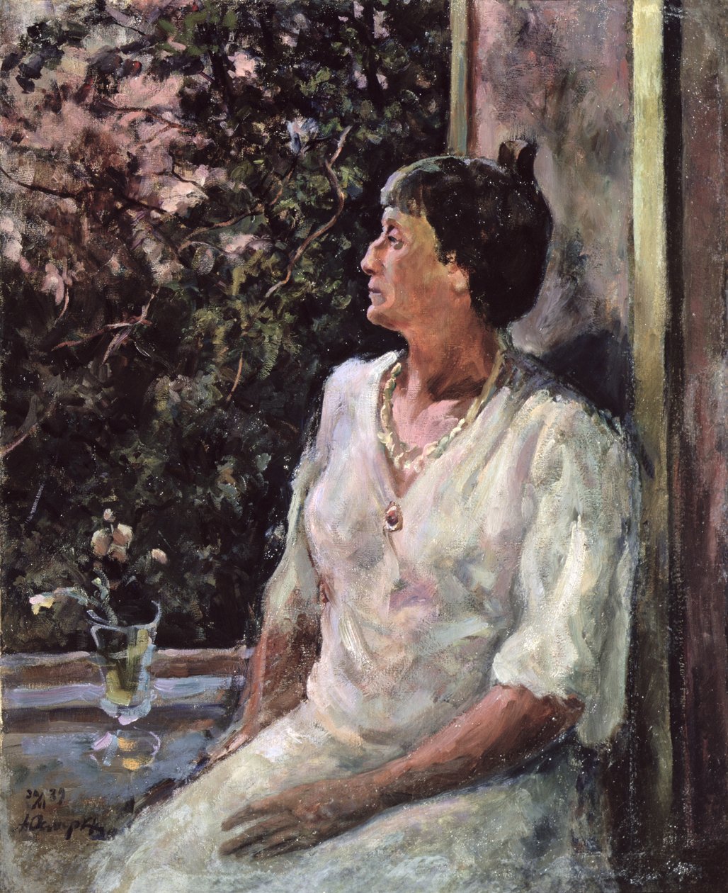 Anna Ahmatovan muotokuva, noin 1939 (öljy kankaalle). tekijältä Alexander Alexandrovich Osmiorkin