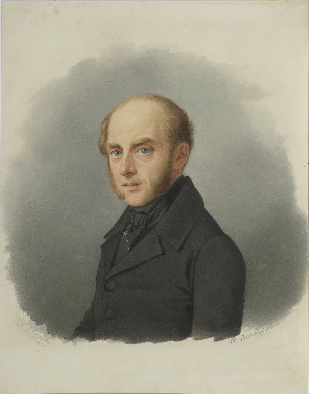 Kreivi Sergei Semionovich Uvarovin muotokuva 1786-1855, 1840-luvun alku tekijältä Alexander Alexeyevich Vasilyevsky