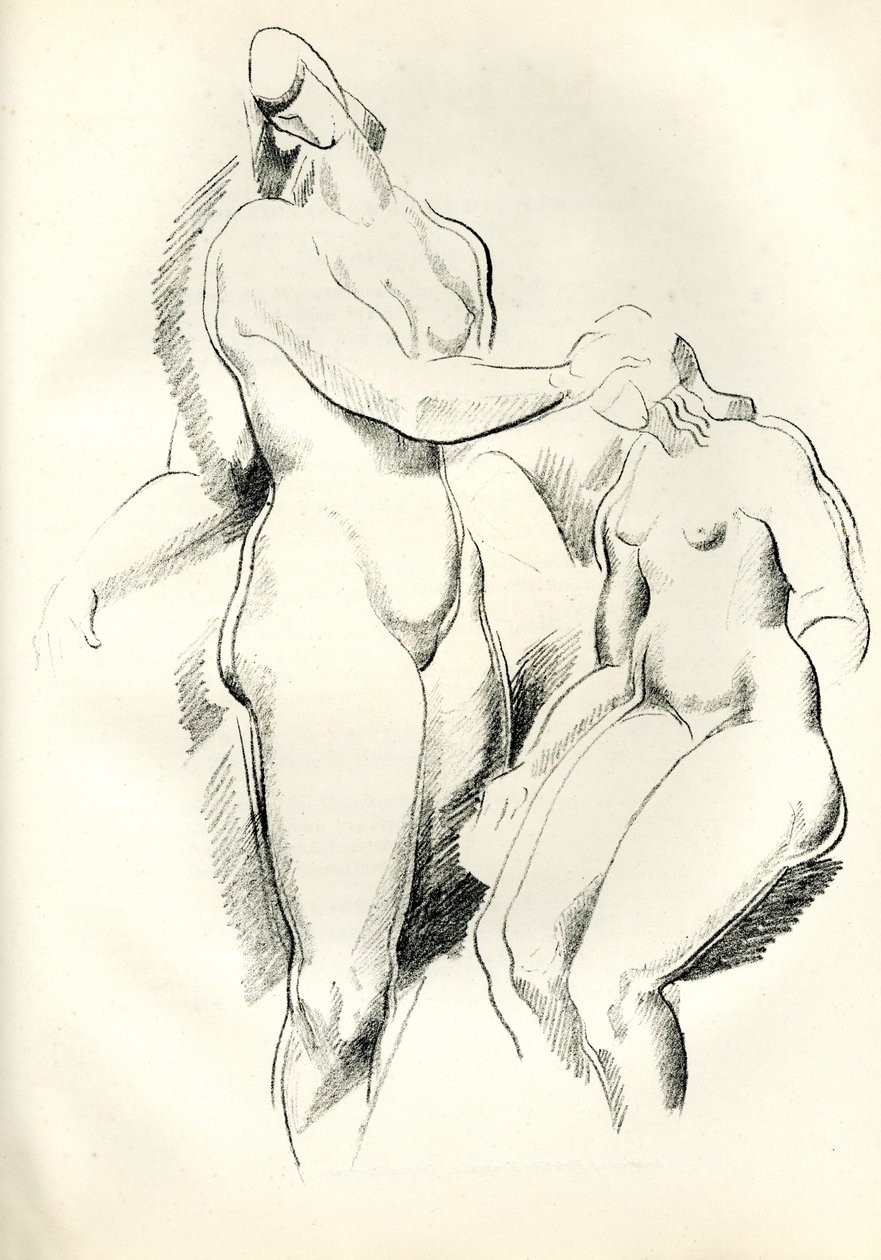 Saksan kieli: Figurliche Kompositio Figurliche Komposition (Figuratiivinen kompositio), alkaen Genius, Zeitschrift für werdende und alte Kunst. tekijältä Alexander Archipenko
